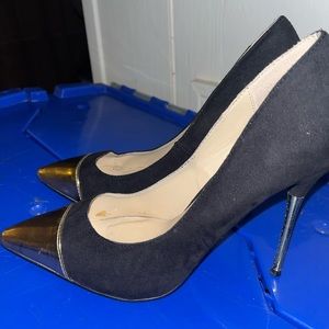 Black gold tip heels